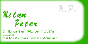 milan peter business card